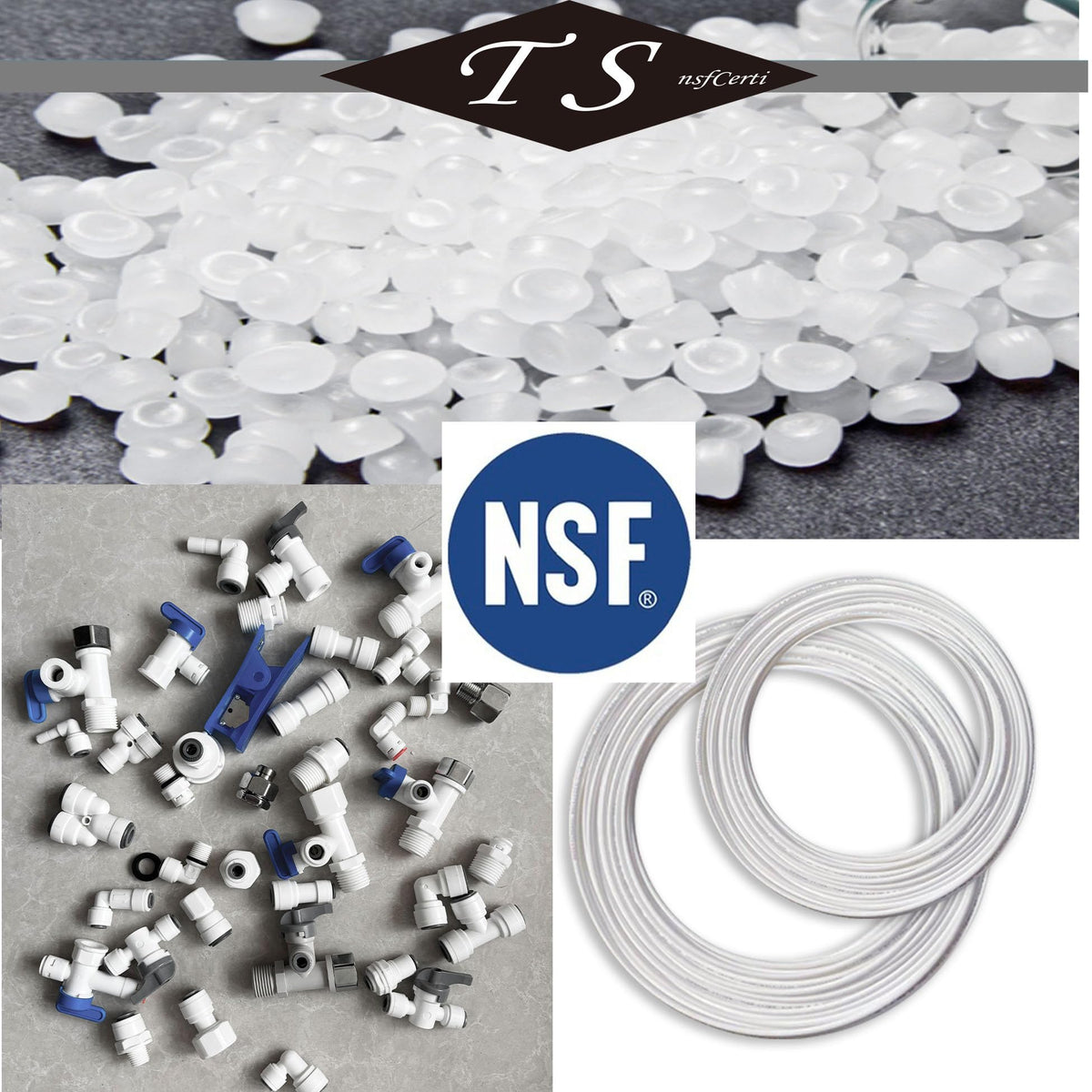 NSF 3 8" inch Water Line Tubing and Push to Connect Fittings for Reverse Osmosis Water Filter RO fittings (3/8"(11pcs+30feet))