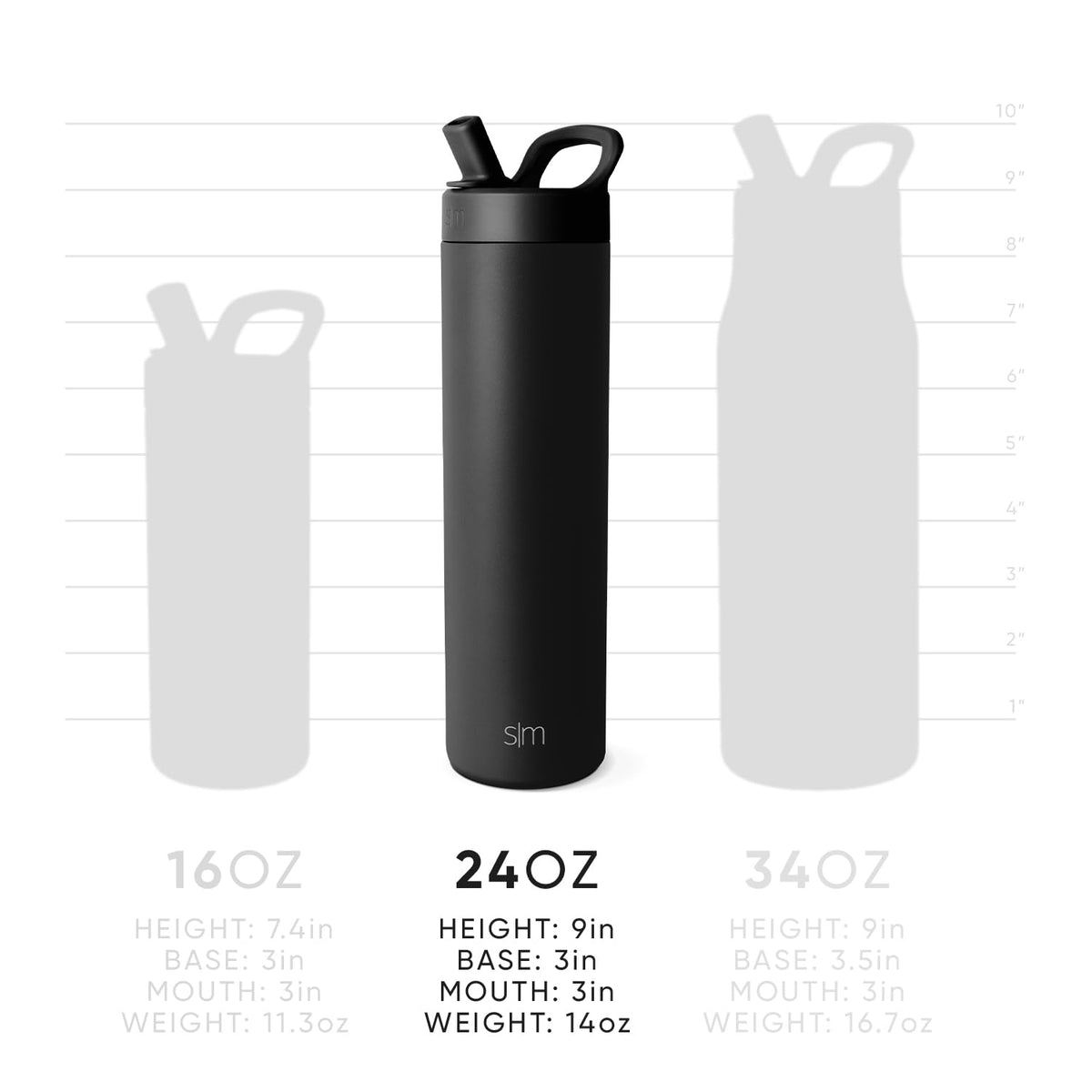 Insulated Water Bottle with Manual Straw (24oz / Blush)