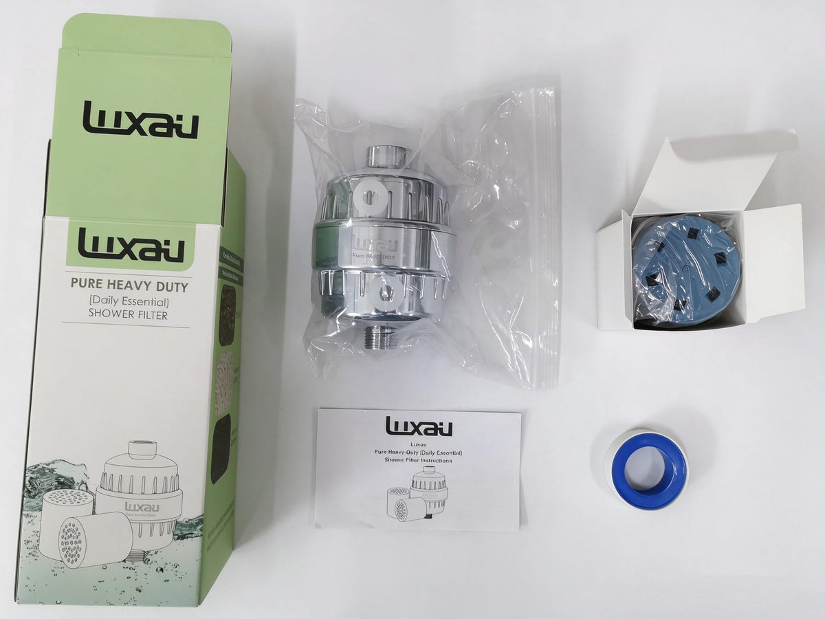 PURE Heavy Duty Daily Essential Shower Filter w (Chrome X 2 Pure Hd Cartridge)