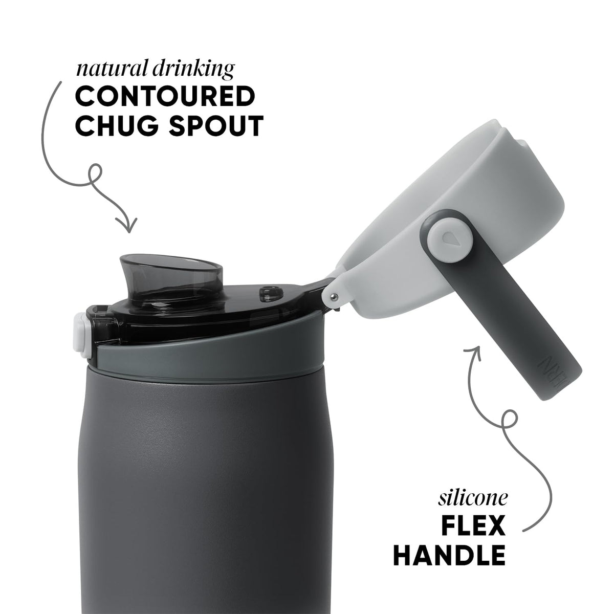 Insulated Sport Water Bottle with Chug Lid (24 Ounces / -Steele)