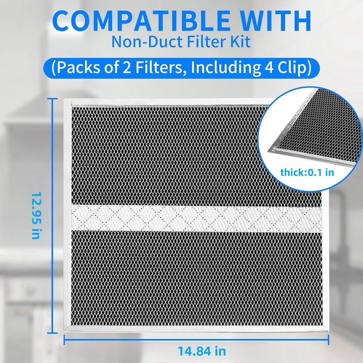 S97020466 HPF30 Replacement Charcoal Filter ((97020466 Pack 2) 14.65"L x 12.91"W)