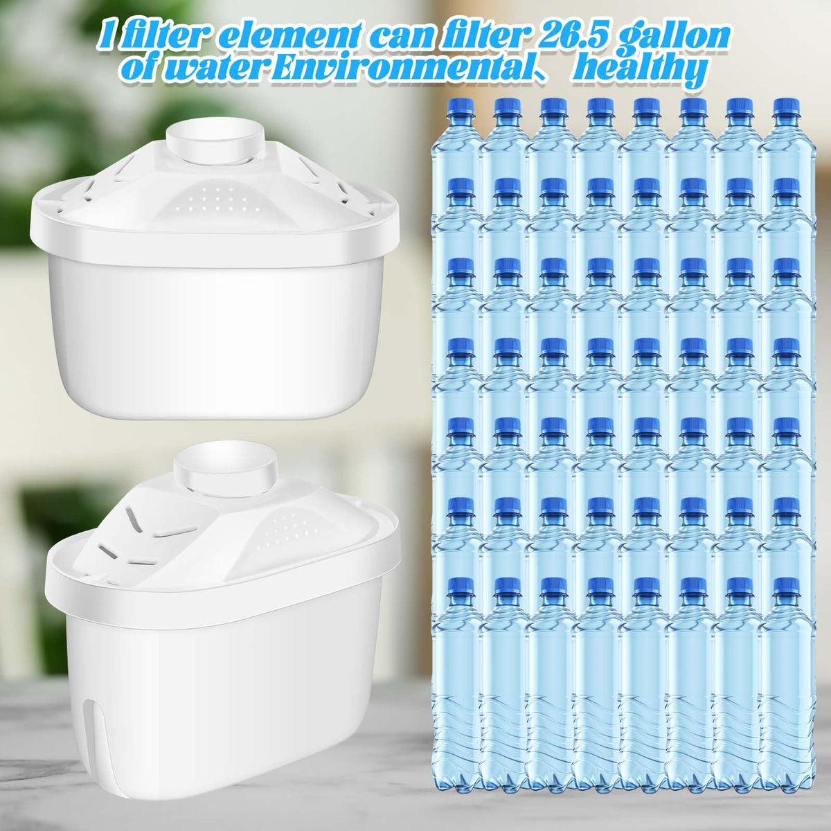 4 Pcs Alkaline Water Filter Replacement Cartridges