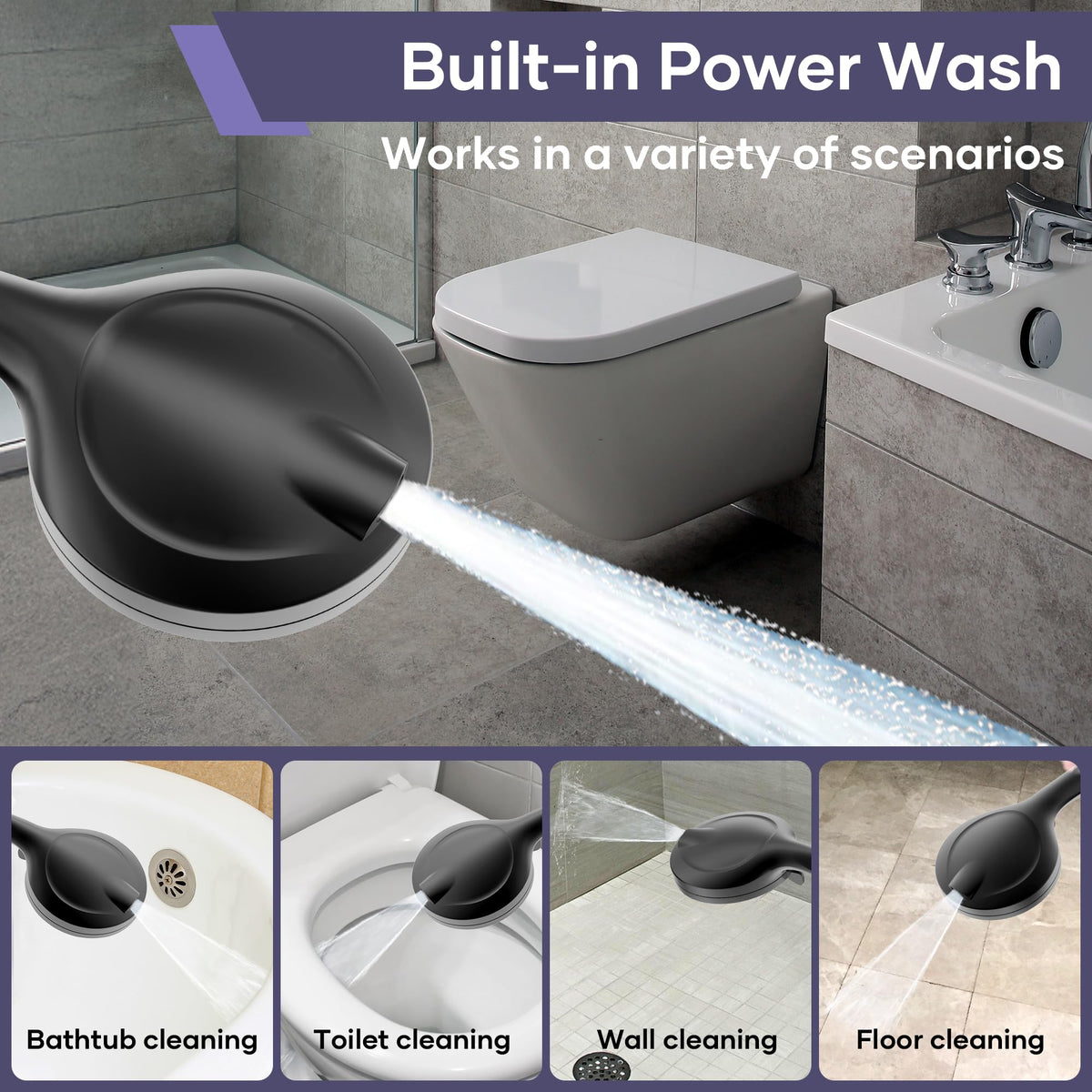 Shower Head with Handheld Spray Combo (Black)