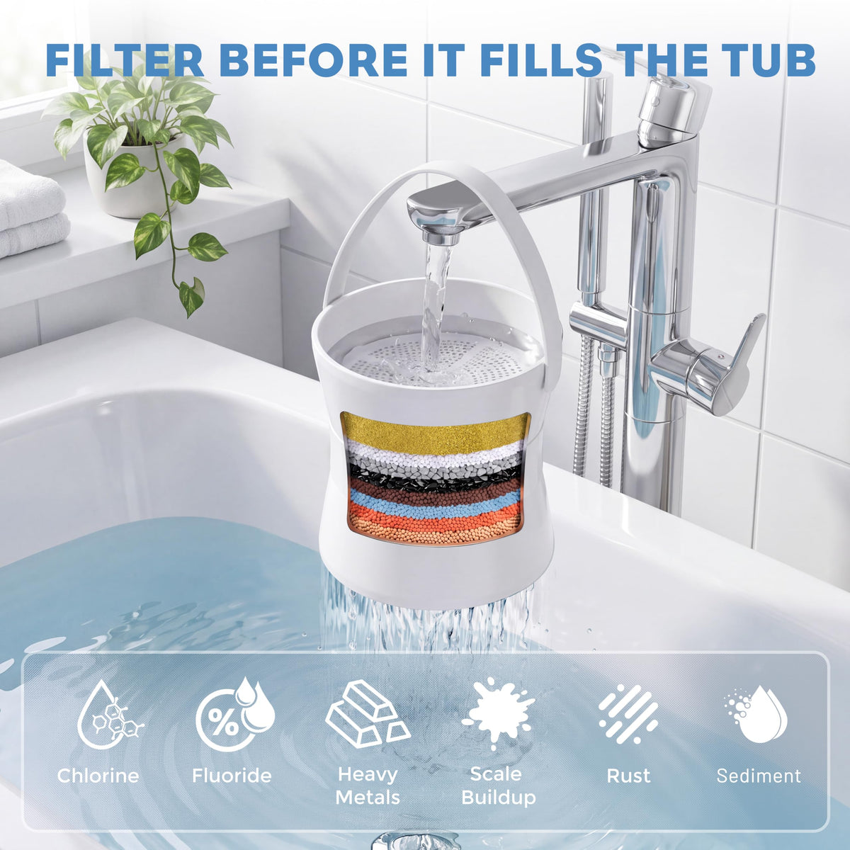 Bathtub Faucet Filter (White)