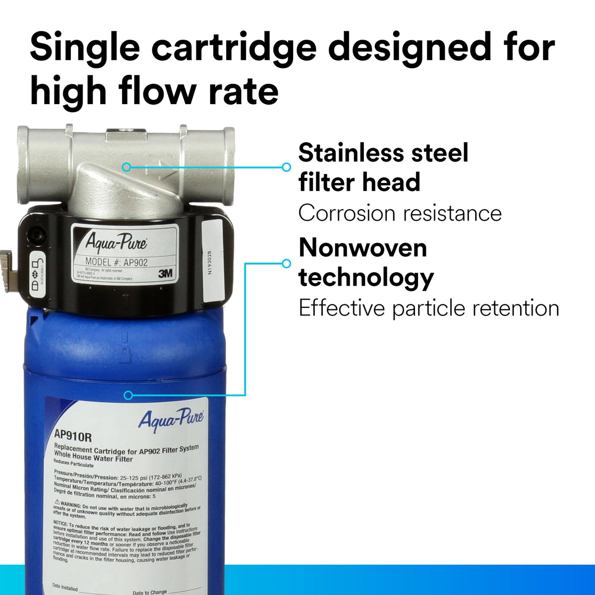 3M Aqua Pure AP900 Series Whole House Water Filter Cartridge AP910R (AP910R Replacement Cartridge for AP902 System)