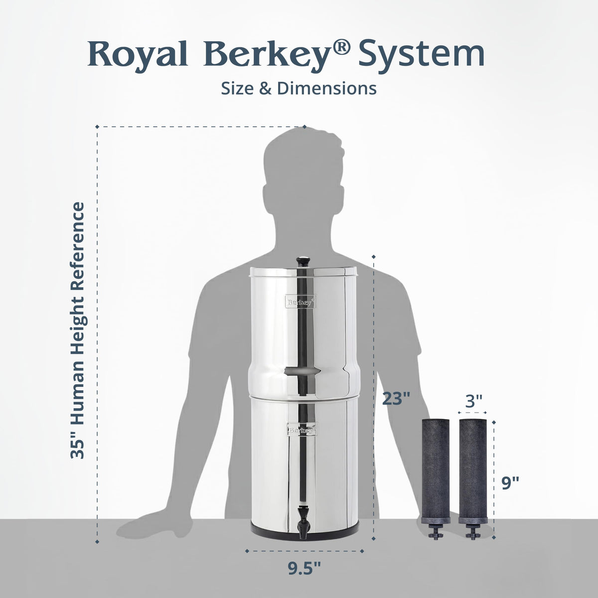 Royal Berkey 3.25 Gal Gravity Water Filter System with BB9