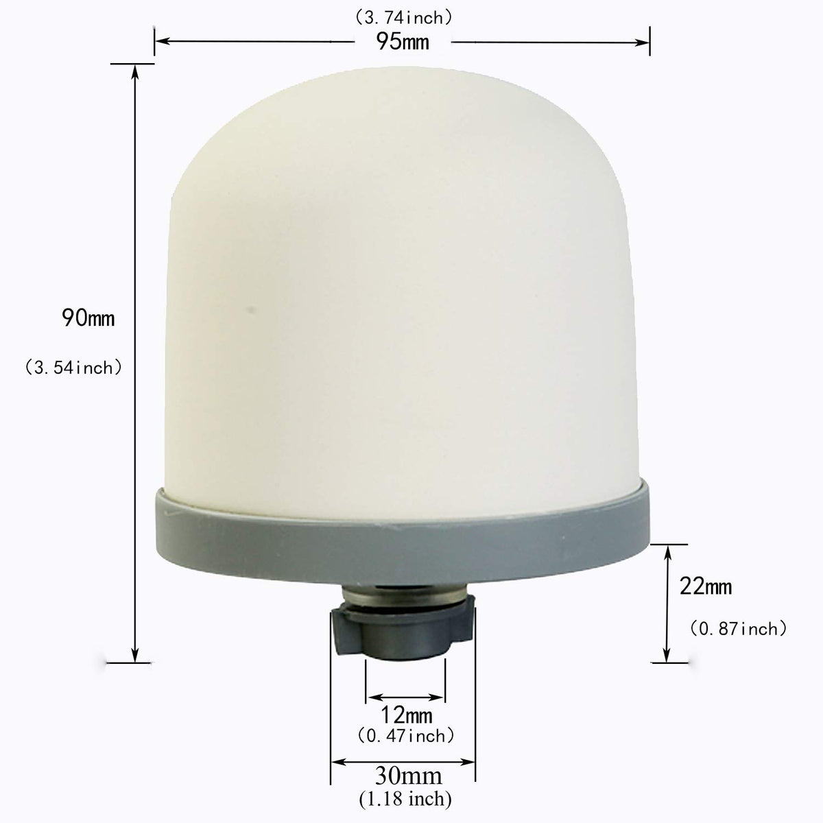 HUI NING Replacement Ceramic Dome Water Filter and Faucet Kit for Countertop (2 Dome Filters & 2 Black Taps)