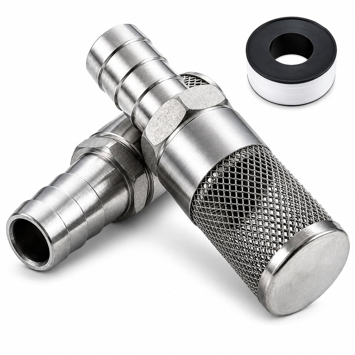 304 Stainless Steel Water Pump Filter Hose End Strainer Barbed Inline Mesh Screen (20mm 3/4 Inch)