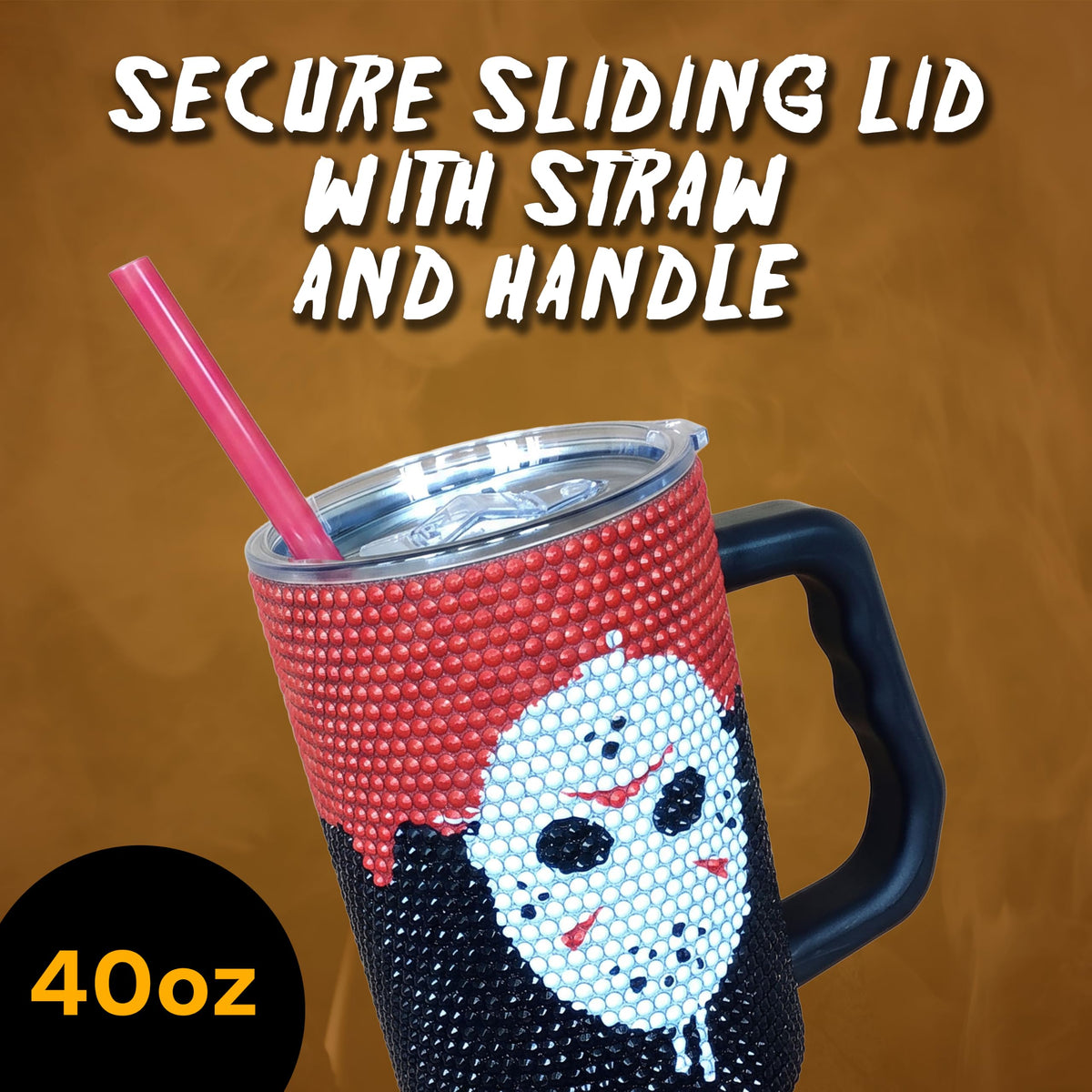 Friday the 13th Rhinestone Stainless Steel Tumbler (Friday the 13th Rhinestone)