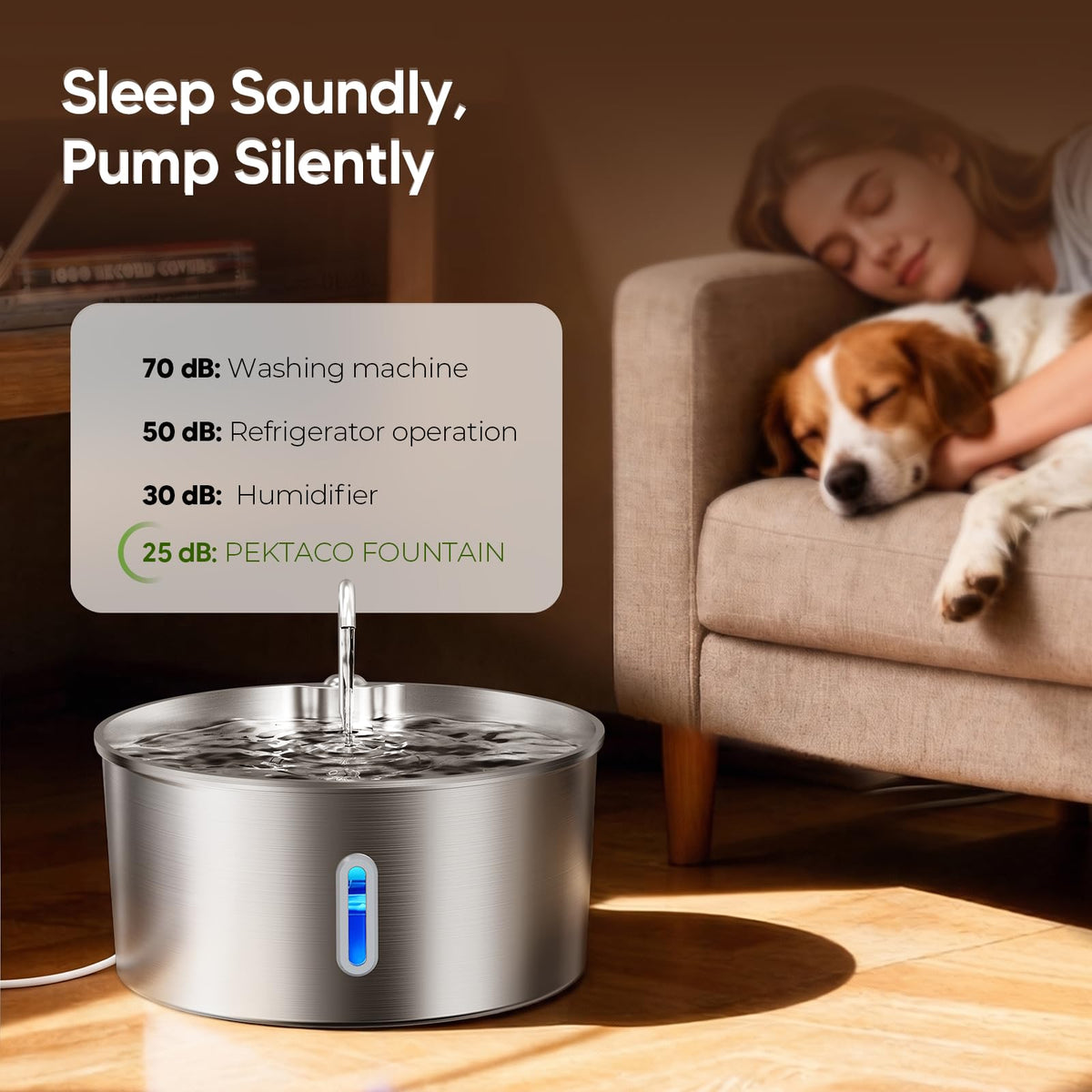 Stainless Steel Dog Water Fountain for Large Dogs