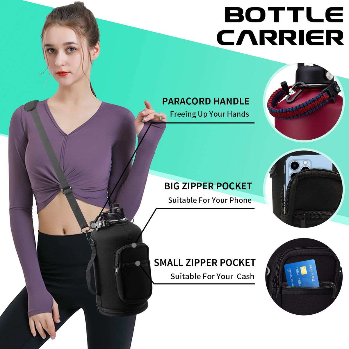 1 Gallon Insulated Water Jug (Rose Purple Gradient / 128 Ounces)