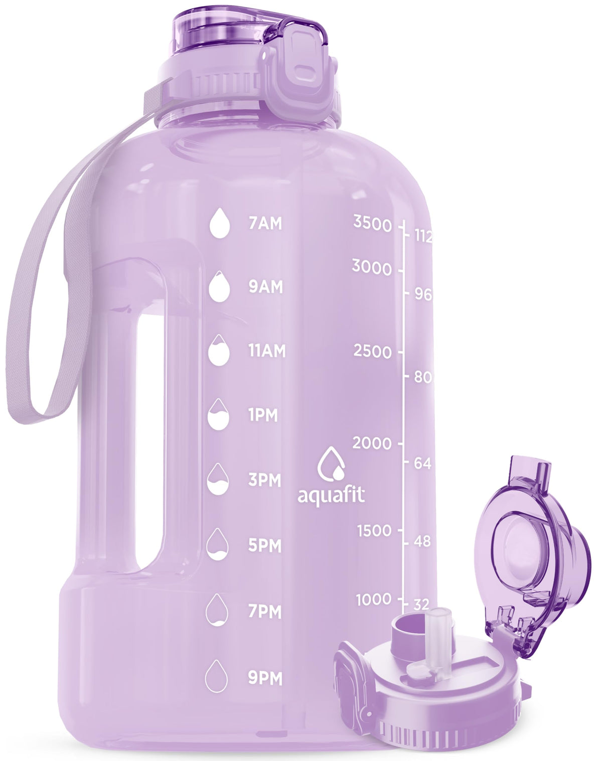 Gallon Water Bottle with Time Marker (Purple Haze / 128 Ounces)