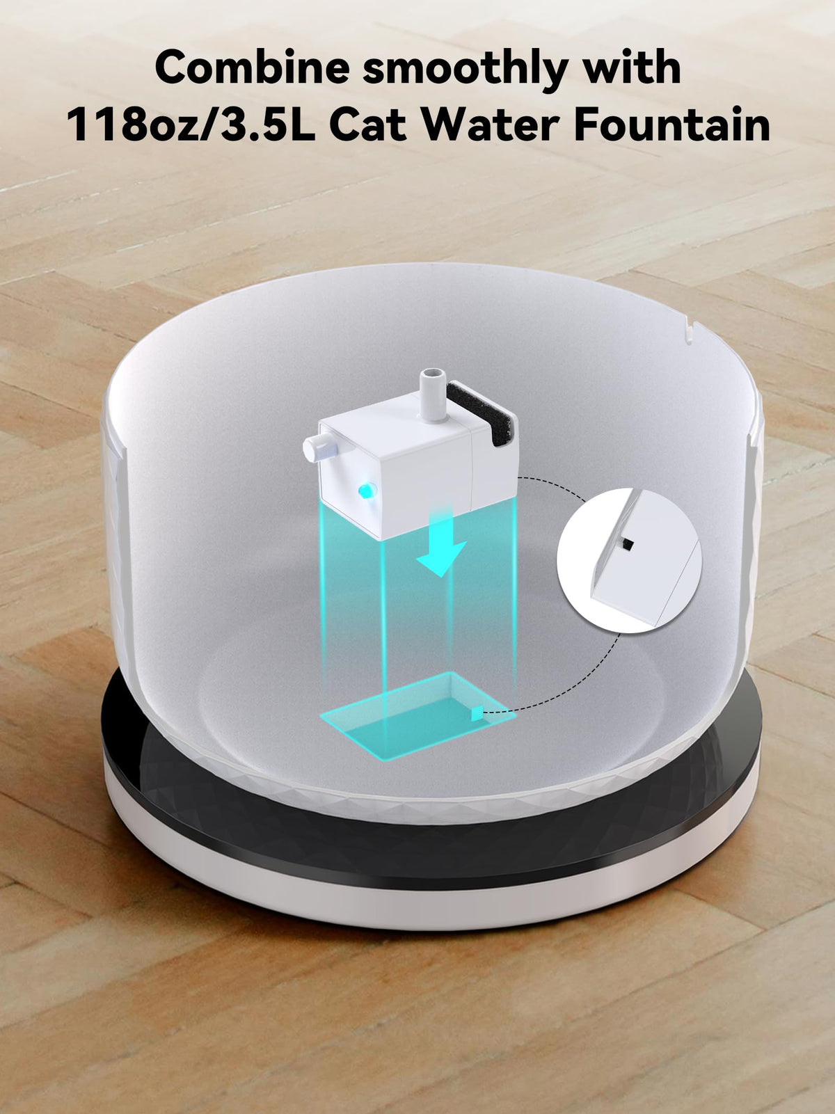 118oz 3.5L Smart Cat Water Fountain with App Control (Beige / Pump)
