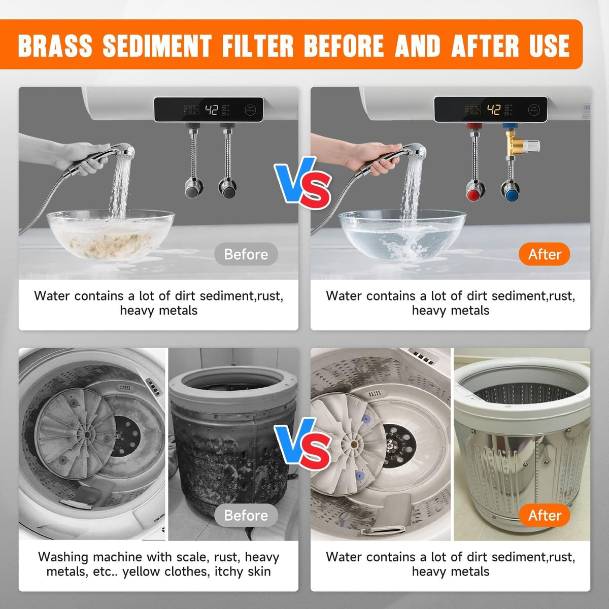 40 Micron Brass Sediment Filter (Brass)