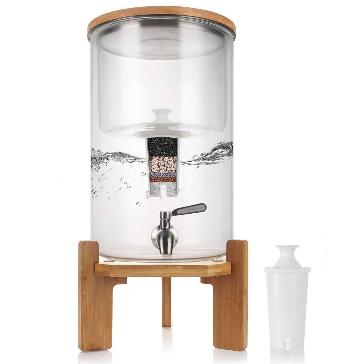 Glass Water Filter Pitcher (2.25 Gallon(8.5L))