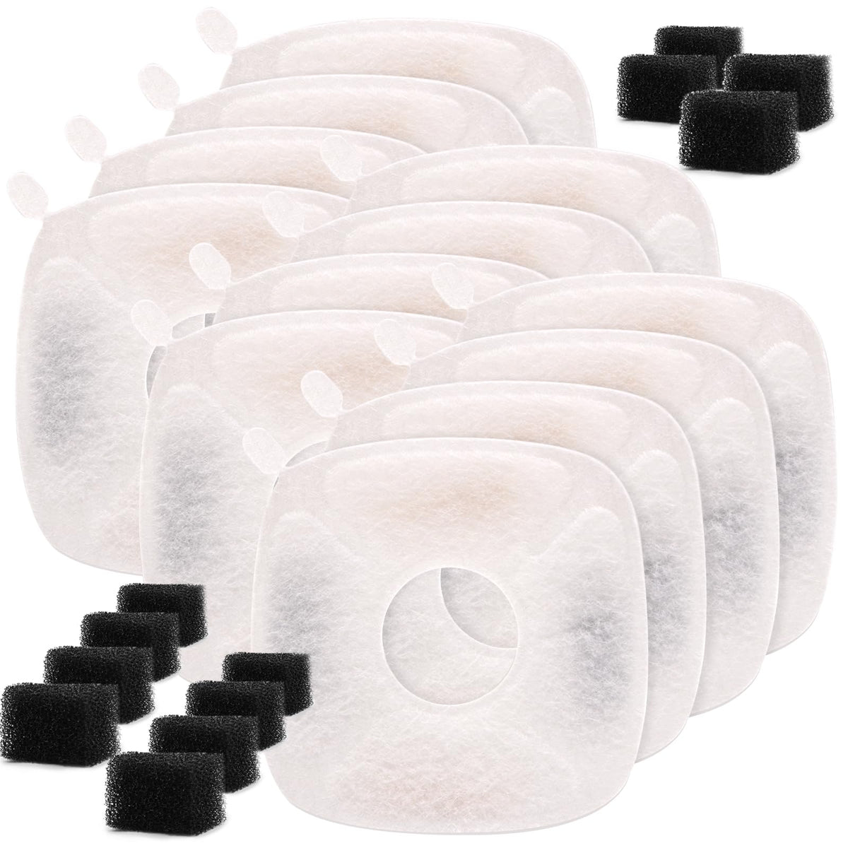 Pet Fountain Filters Compatible with 95Oz (12 Filters& 12 Sponges)
