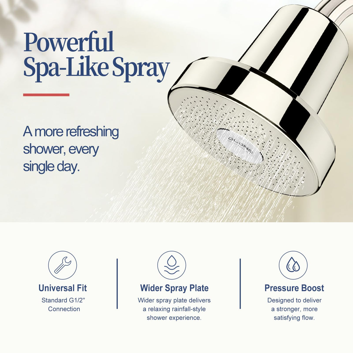 Filtered Shower Head with Filters (Gold)