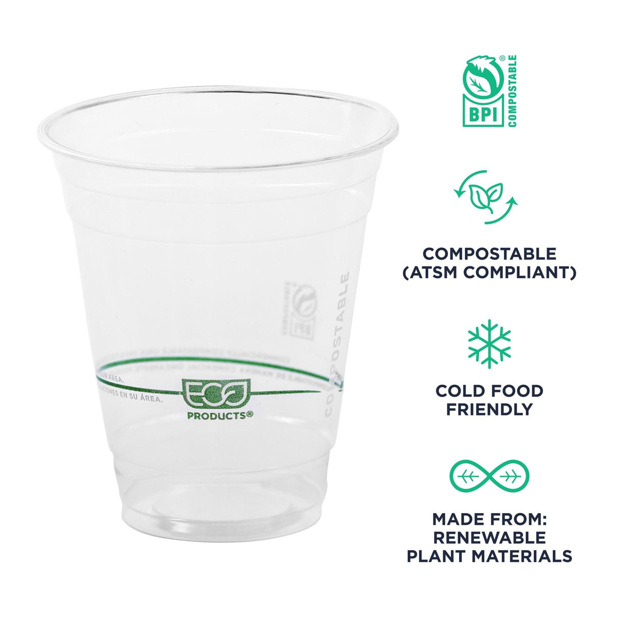 GreenStripe Clear Disposable Cold Cups (12 oz)