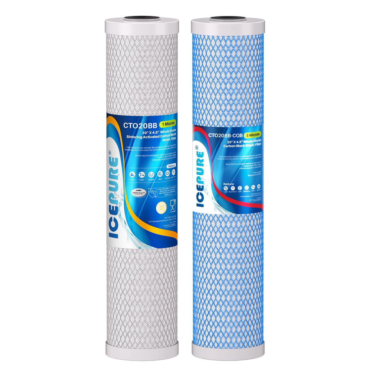 4.5"x 20" Whole House Water Filter Lead Removal Combo Set