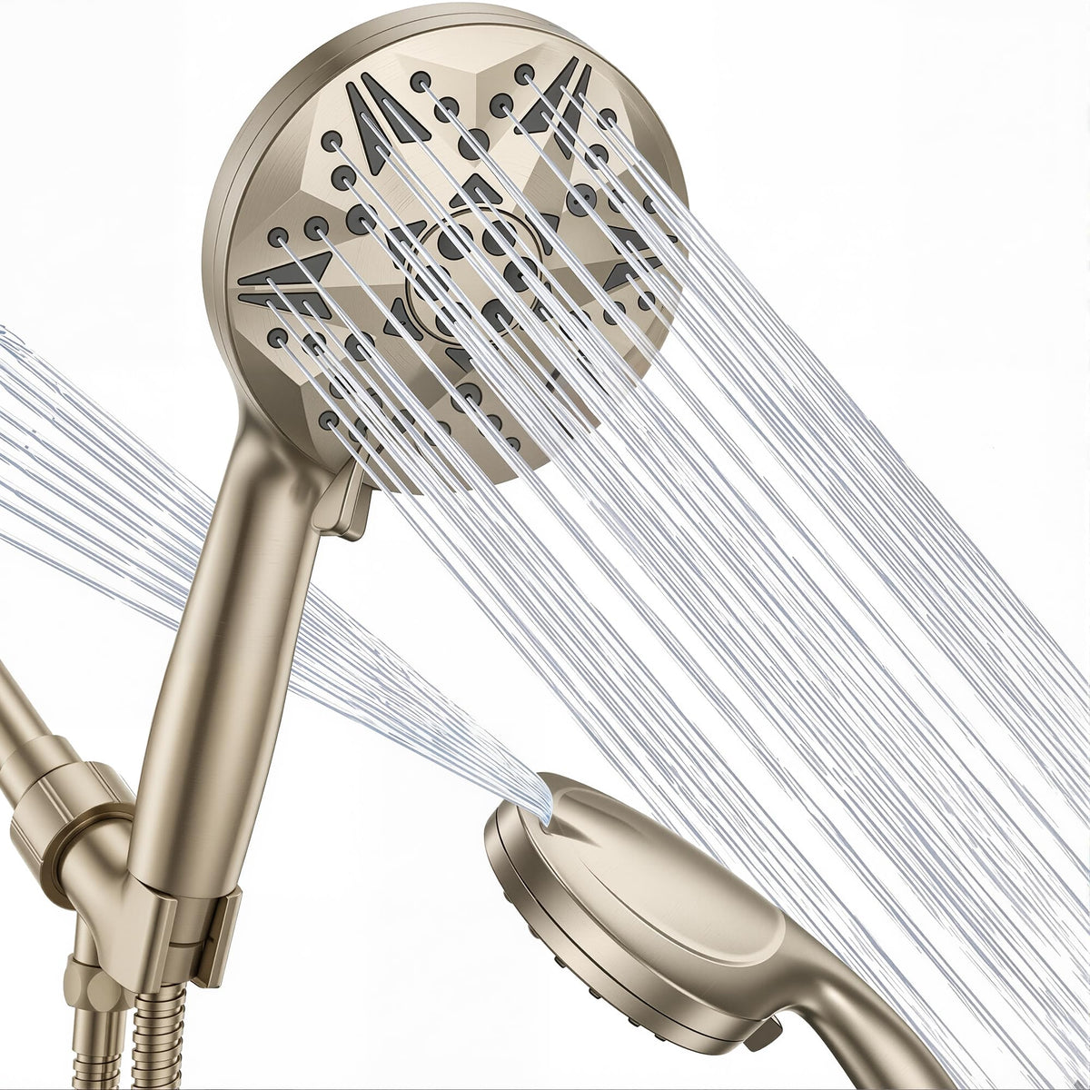 Filtered Brushed Nickel High Pressure Handheld Shower Head (With Filter / Satin Nickel)