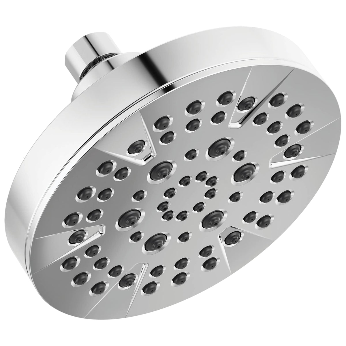 6 Setting Chrome Shower Head with High Pressure Spray (Chrome)
