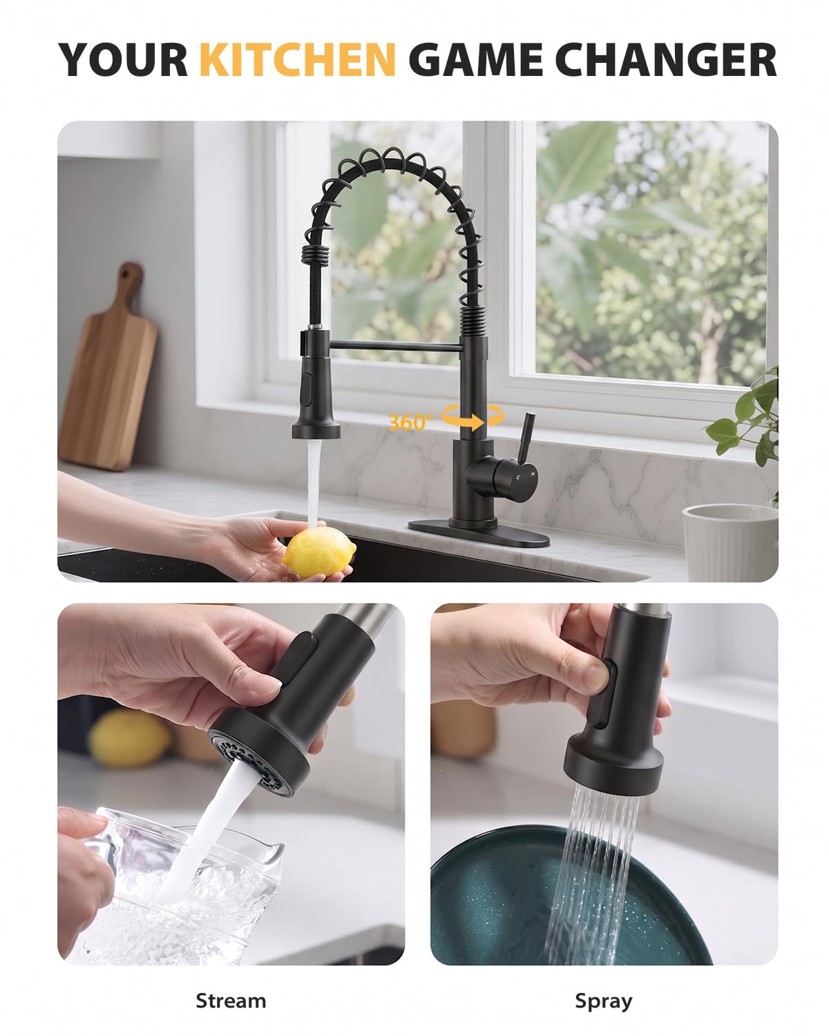 Kitchen Faucet with Pull Down Sprayer