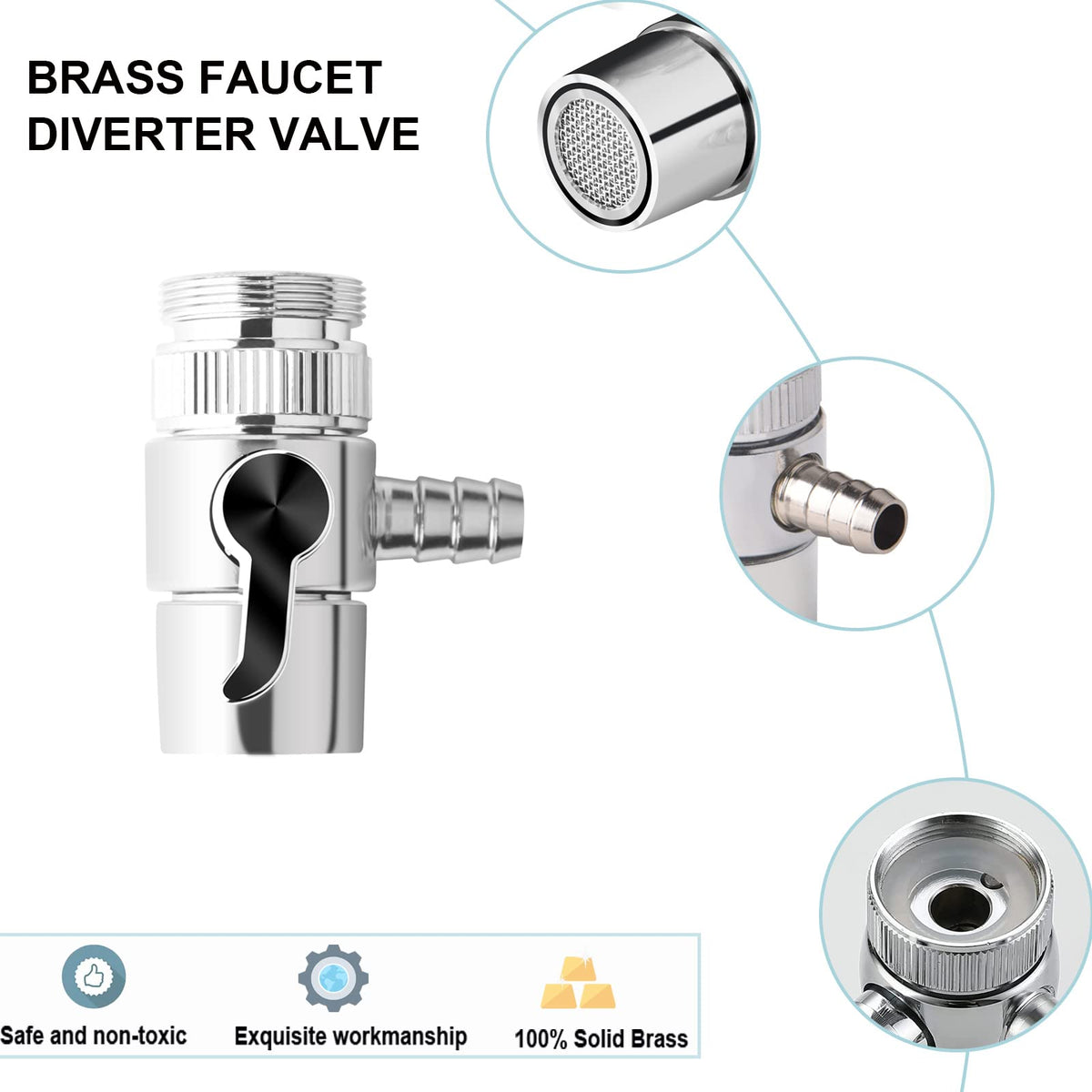 2 Pack Faucet Diverter Valve (9.5mm barb)