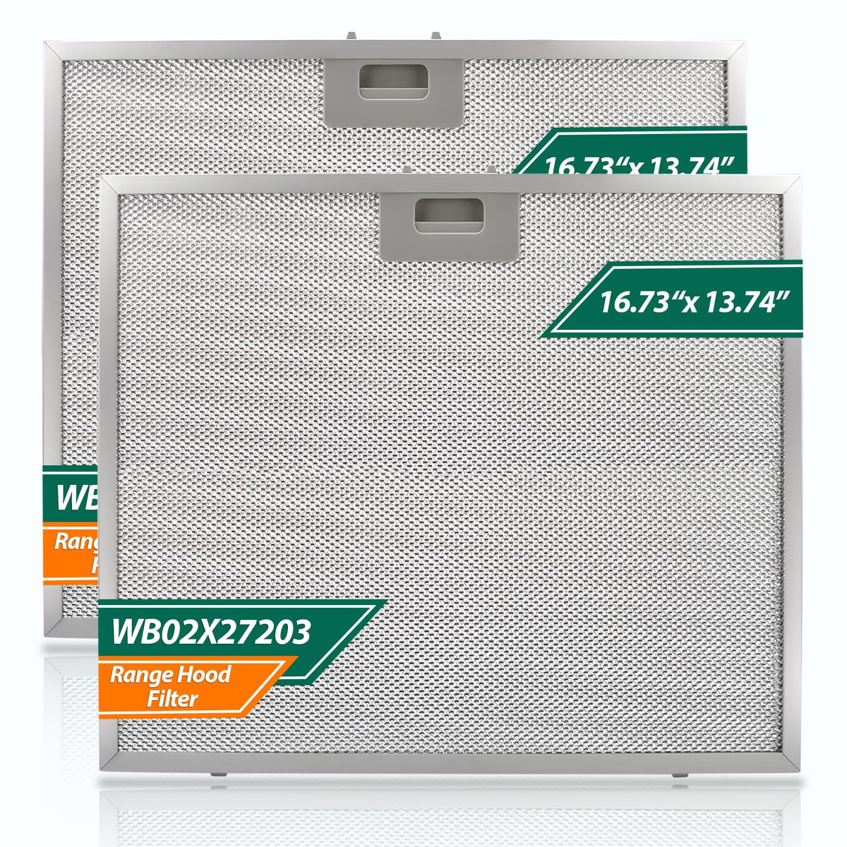 2 PCS WB02X27203 Range Hood Grease Filter Compatible with GE Range Hood JVX5360DJ1BB JVX5360DJ1WW JVX5360SJ1SS JVX5365SJ1SS JVX5365SJ2SS