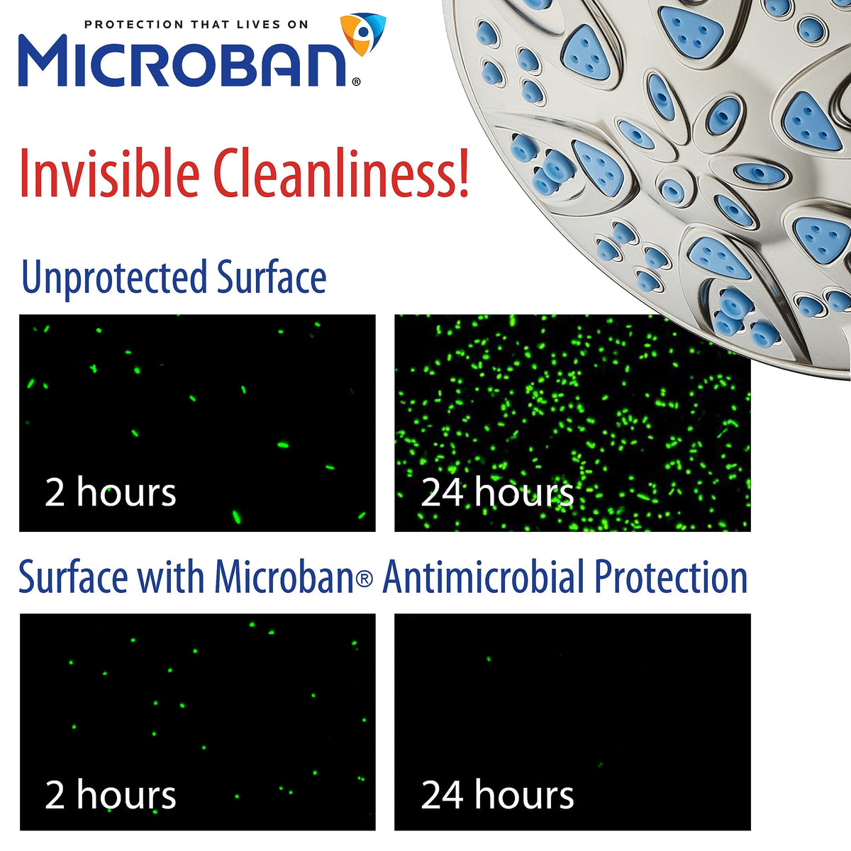 Antimicrobial (2.5 Gallons Per Minute / Satin Nickel / Aqua Blue Jets)