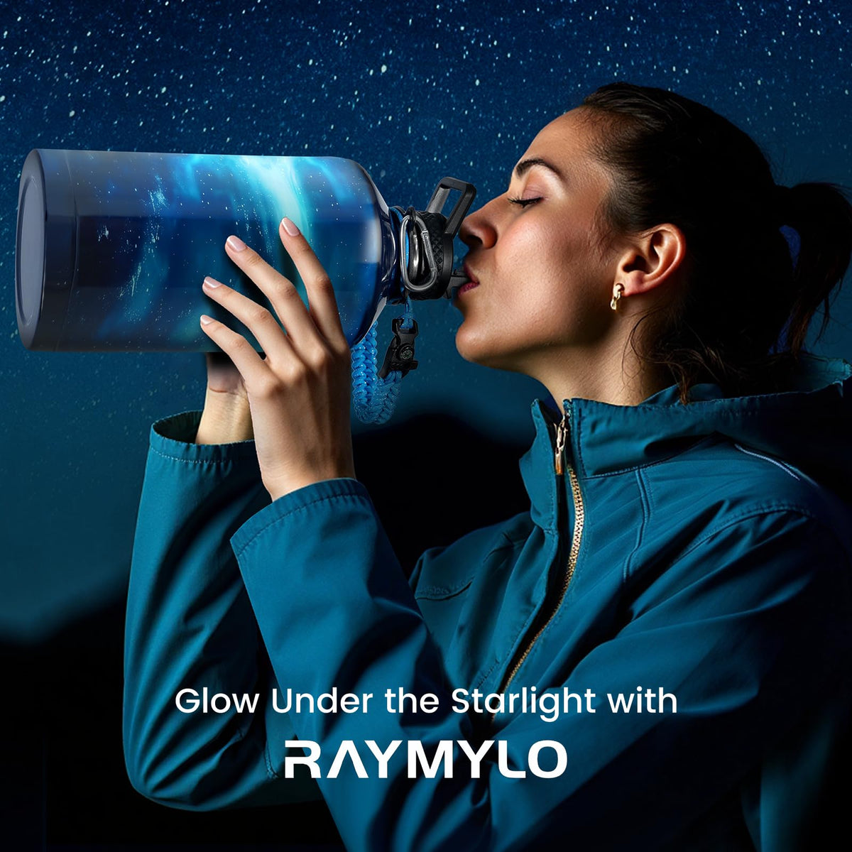 One Gallon Water Bottle Insulated 128 oz (Aurora Blue / 128 Ounces)