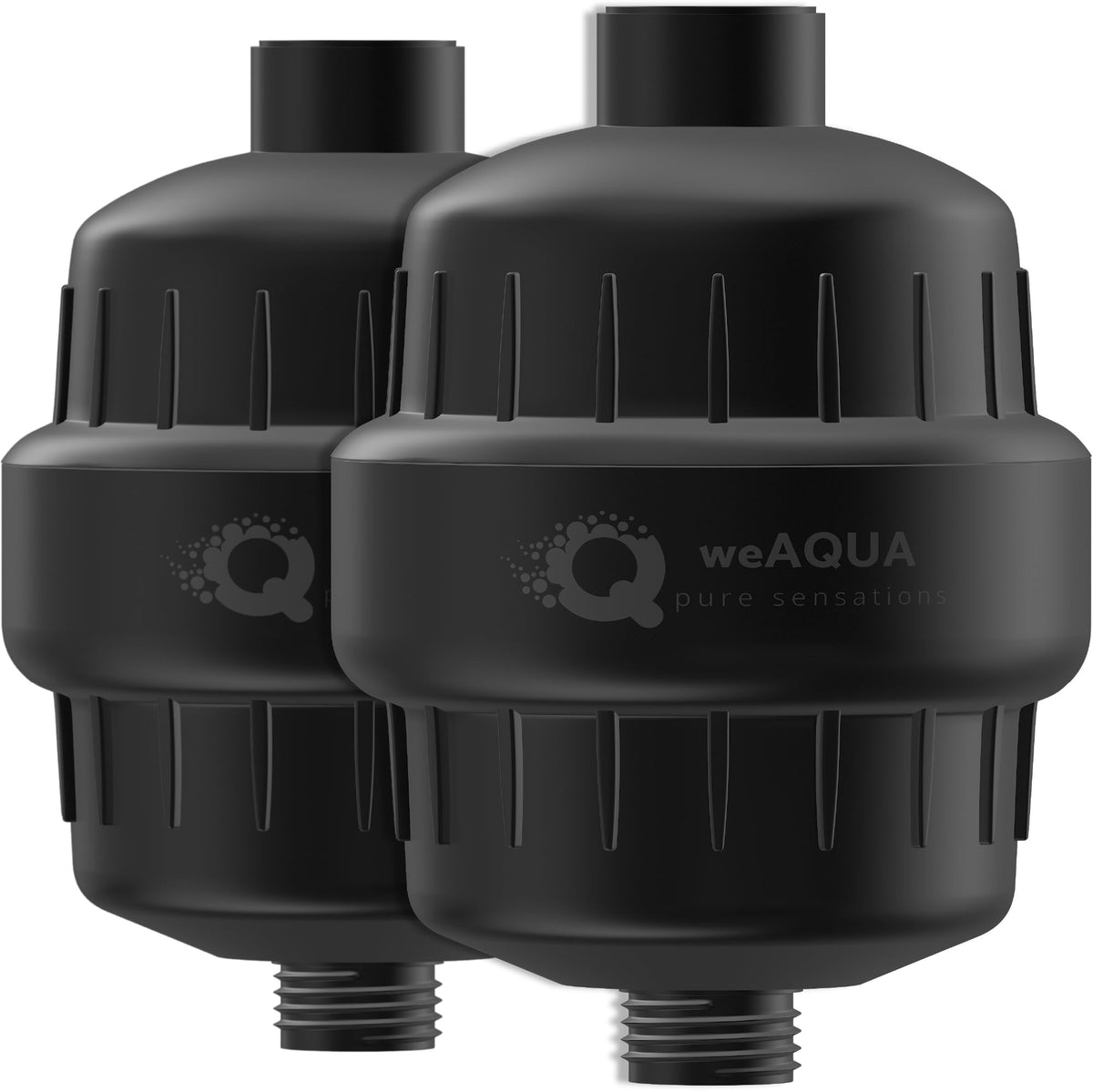 Heavy Duty 2 PACK Shower Filter for Hard Water Chlorine Heavy Metals (Matte Black 2)
