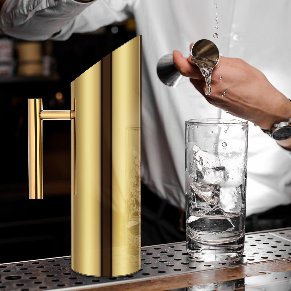 3 Pack 53oz 1.5l Stainless Steel Water Pitcher (53 oz / Gold)