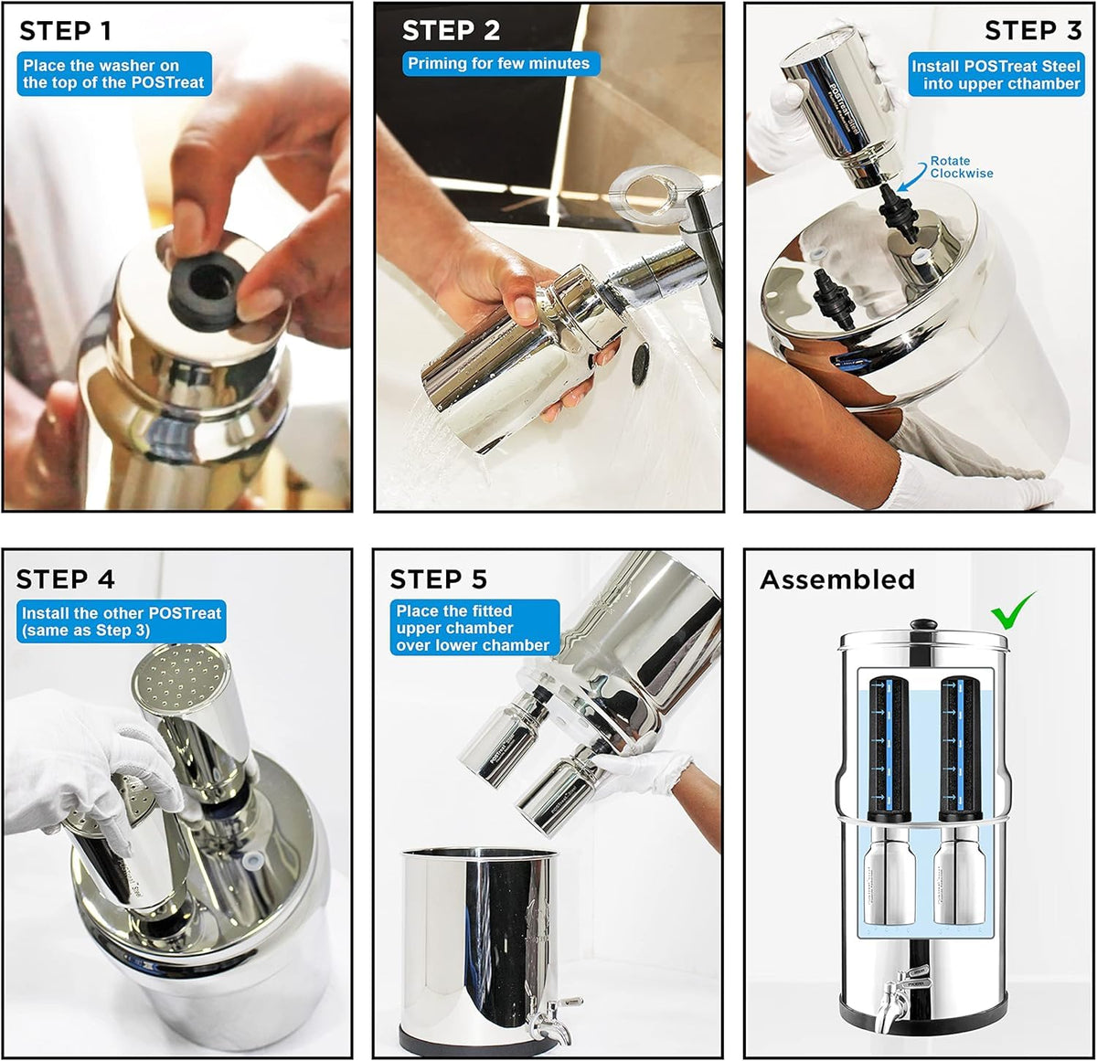 1.5G Water Filter System with Steel Stand & Fluoride Filter (1.5 gallons / Fluoride System with Steel Stand)