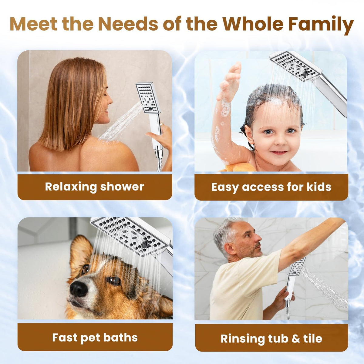 Rain Shower Head with Handheld Spray (Dual Shower Head / Chrome)