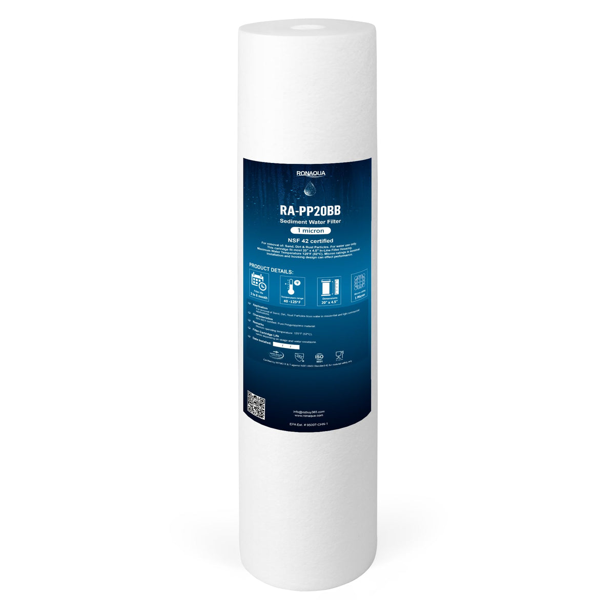 20 x 4.5 Inch Big Sediment Water Filter Cartridge (20 Inch)