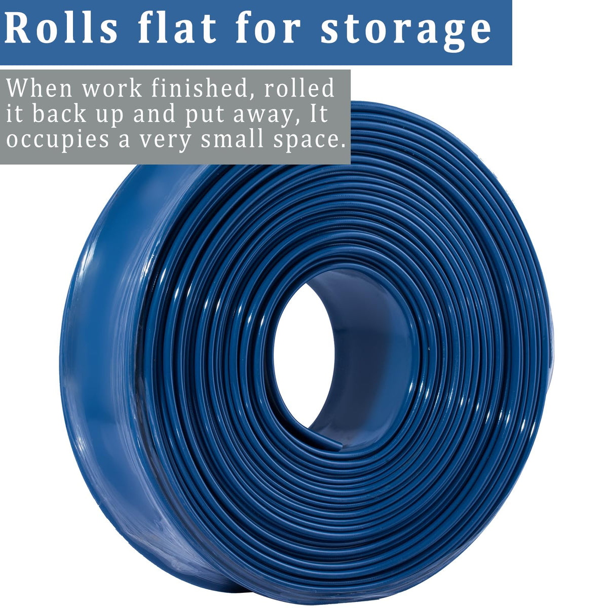 Pool Backwash Hose 2 inch × 100 ft Water Discharge Pipe Lay Flat Tubing (Thin Vinyl Tube / 2in-100ft)