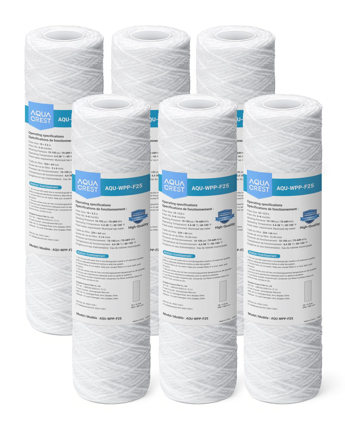 String Wound Sediment Filter for 3M® Aqua (6 Count (Pack of 1))
