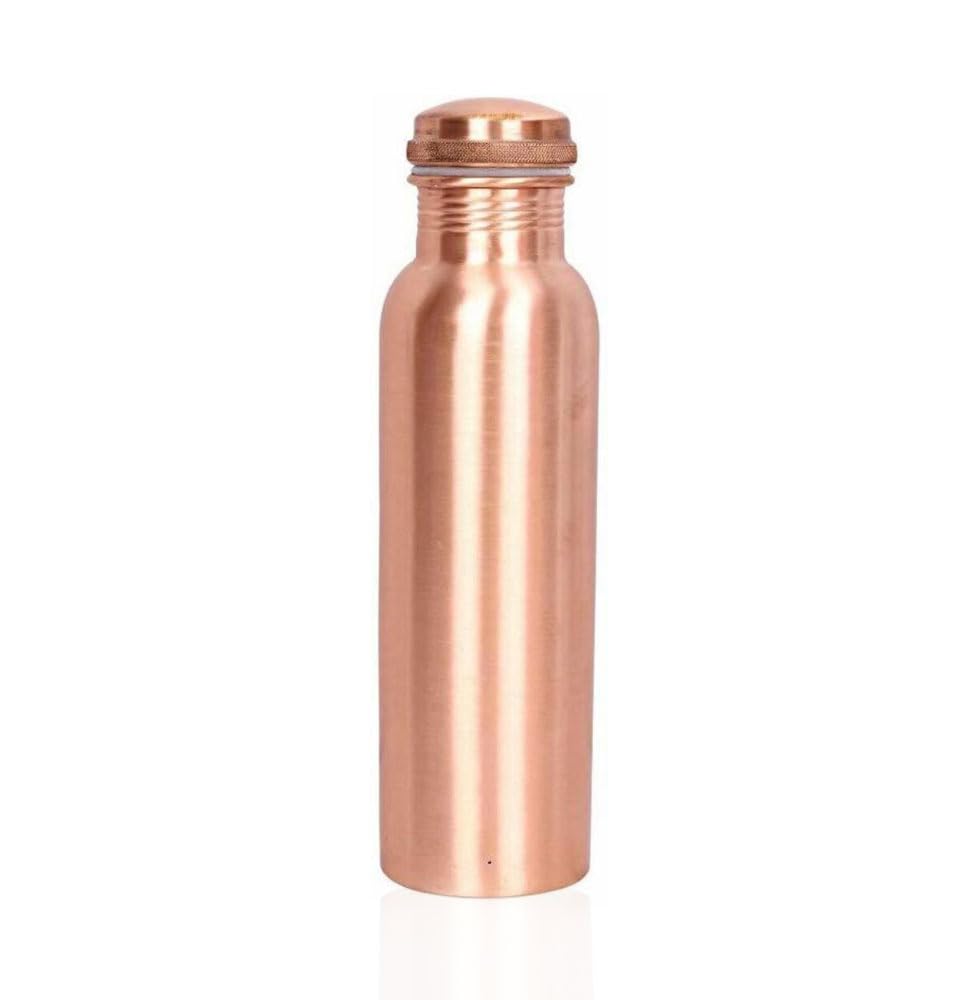 Copper Water Bottle 100% Pure Bottle for Drinking Water Leak Proof Joint Less Water Drinking Bottle for Home (32.1 Ounces / Design 31)