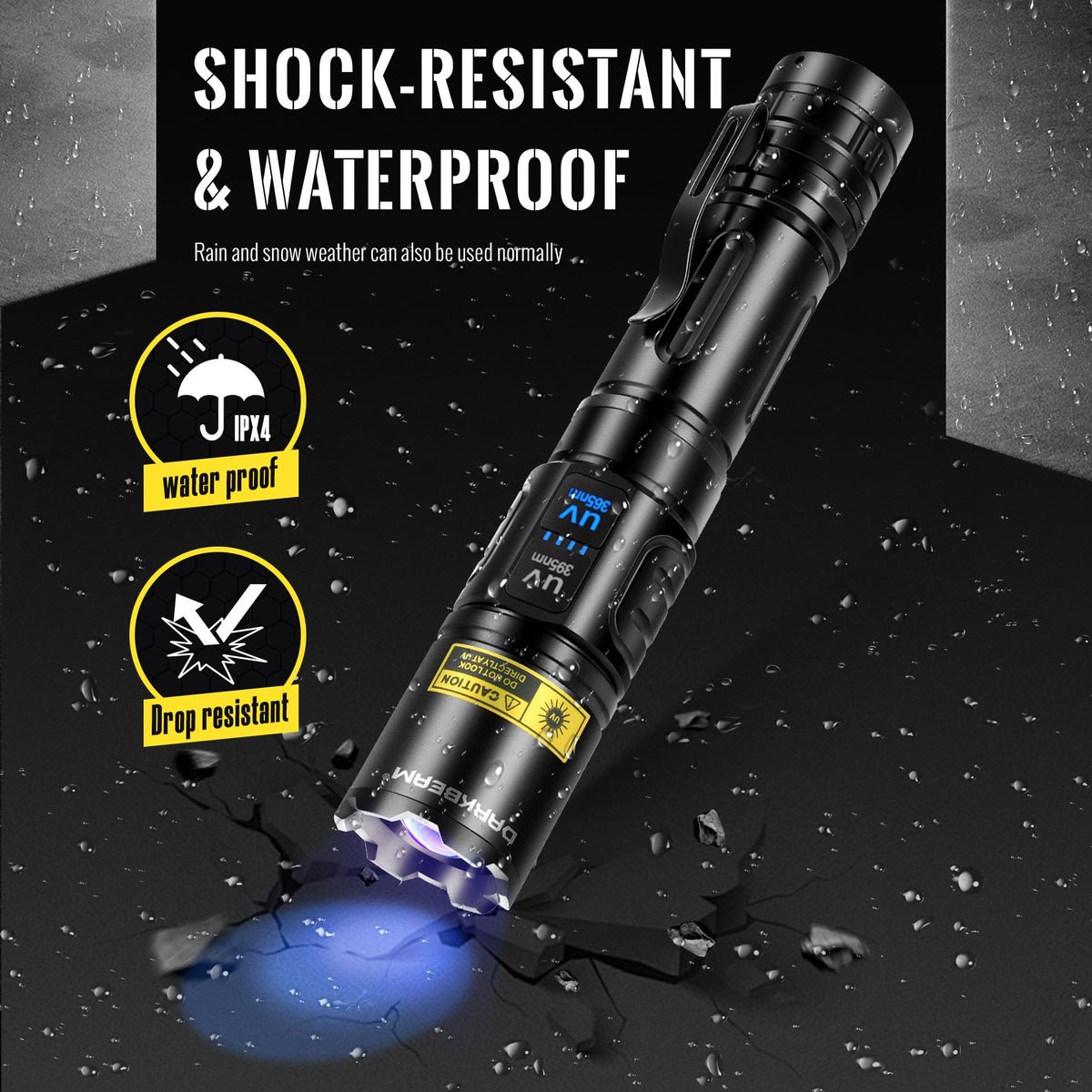 UV Flashlight 365nm & 395nm Dual Black Light Woods Lamp Ringworm (UV 365nm(Bluish) + UV 395nm(violetish)-1 Pack / Pocket-size (A900))