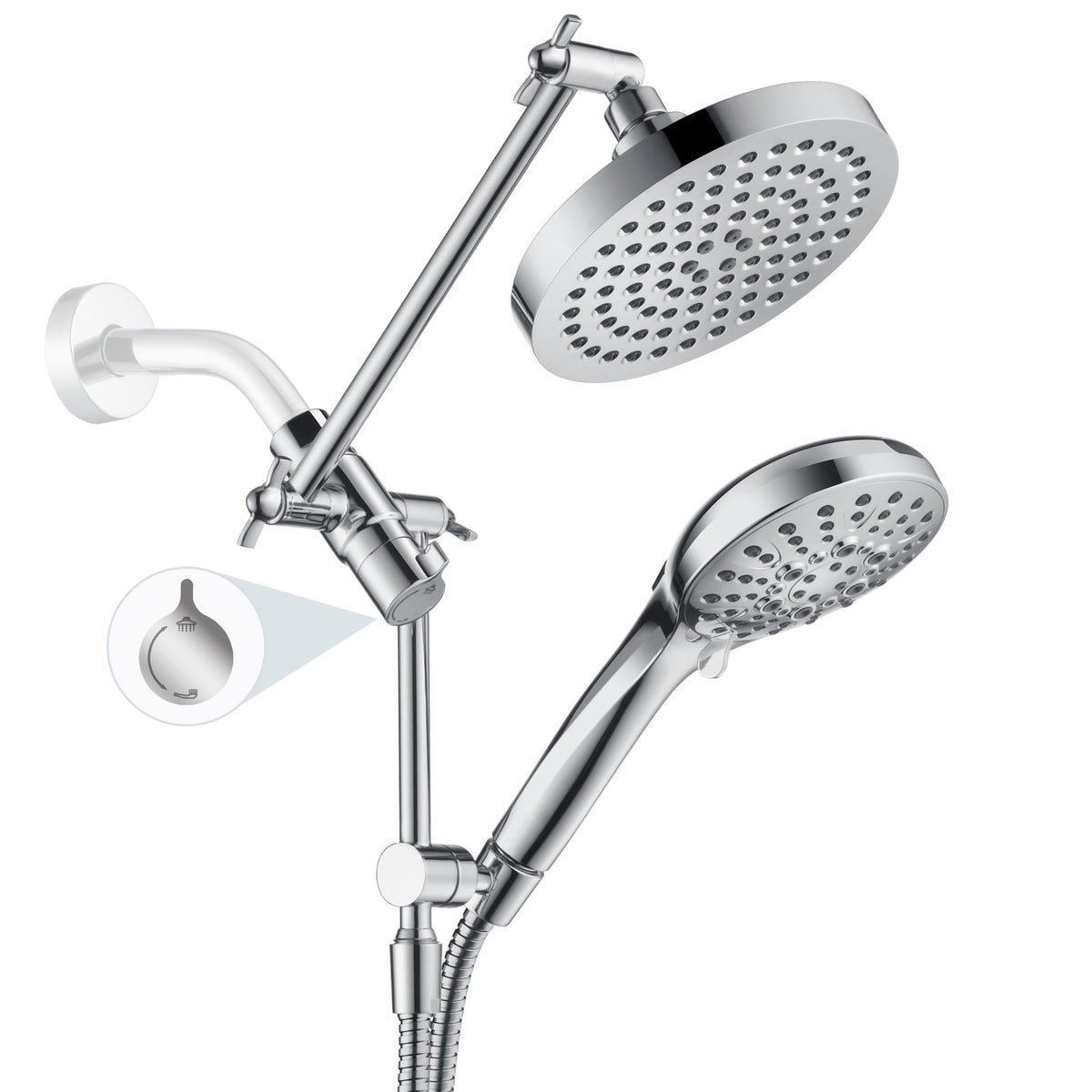 Rain Shower Head with Handheld Spray Built (1.8 GPM / Chrome)