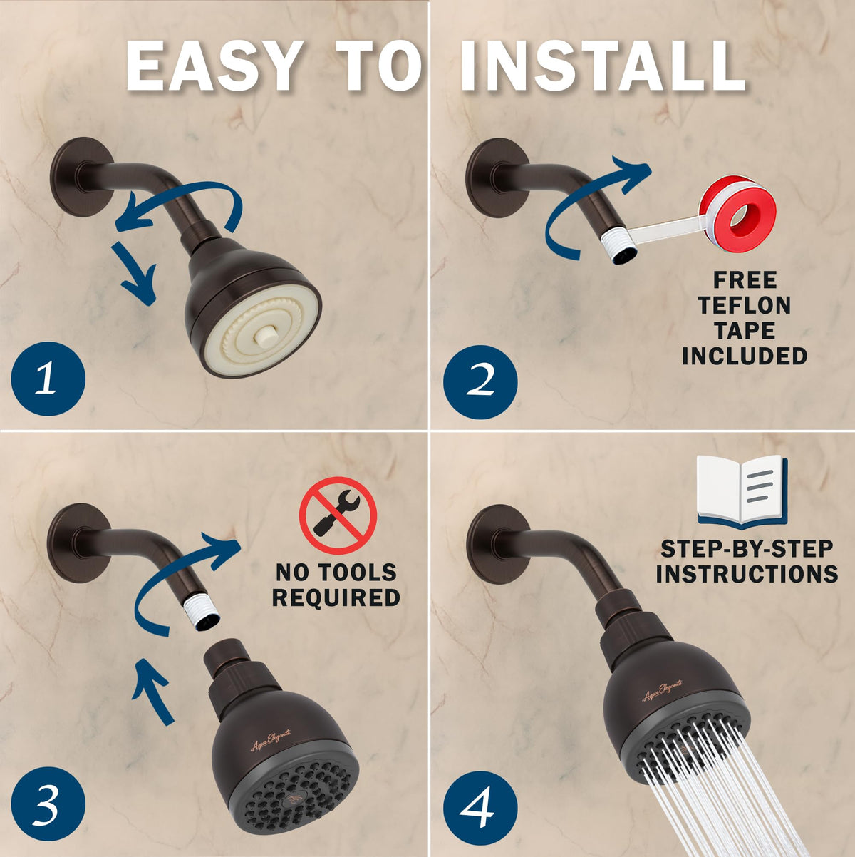 High Pressure Shower Head (Oil Rubbed Bronze / 2.5 GPM)