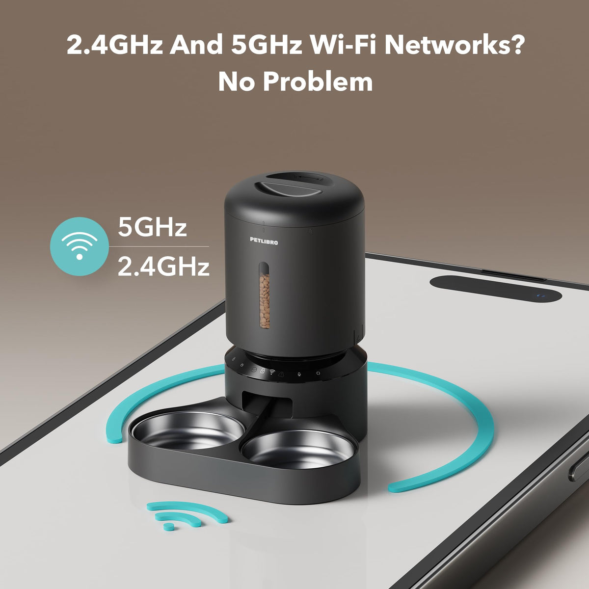 Automatic Cat Feeder for 2 Cats (Black / Dual Tray with WiFi)