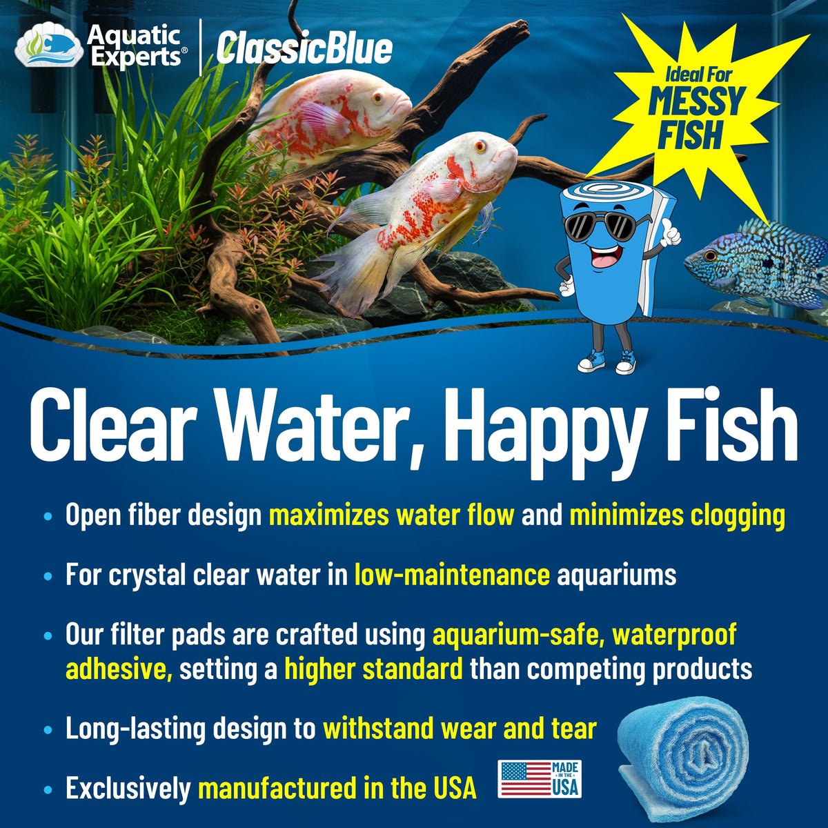 Bonded Aquarium Filter Pad (18" x 12 Feet)