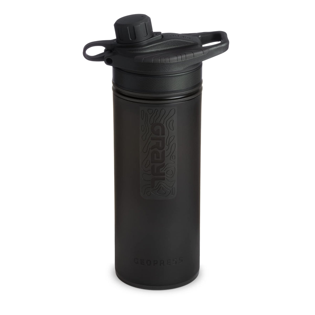 GeoPress 24 oz Water Purifier & Water Filter Bottle (Covert Black)