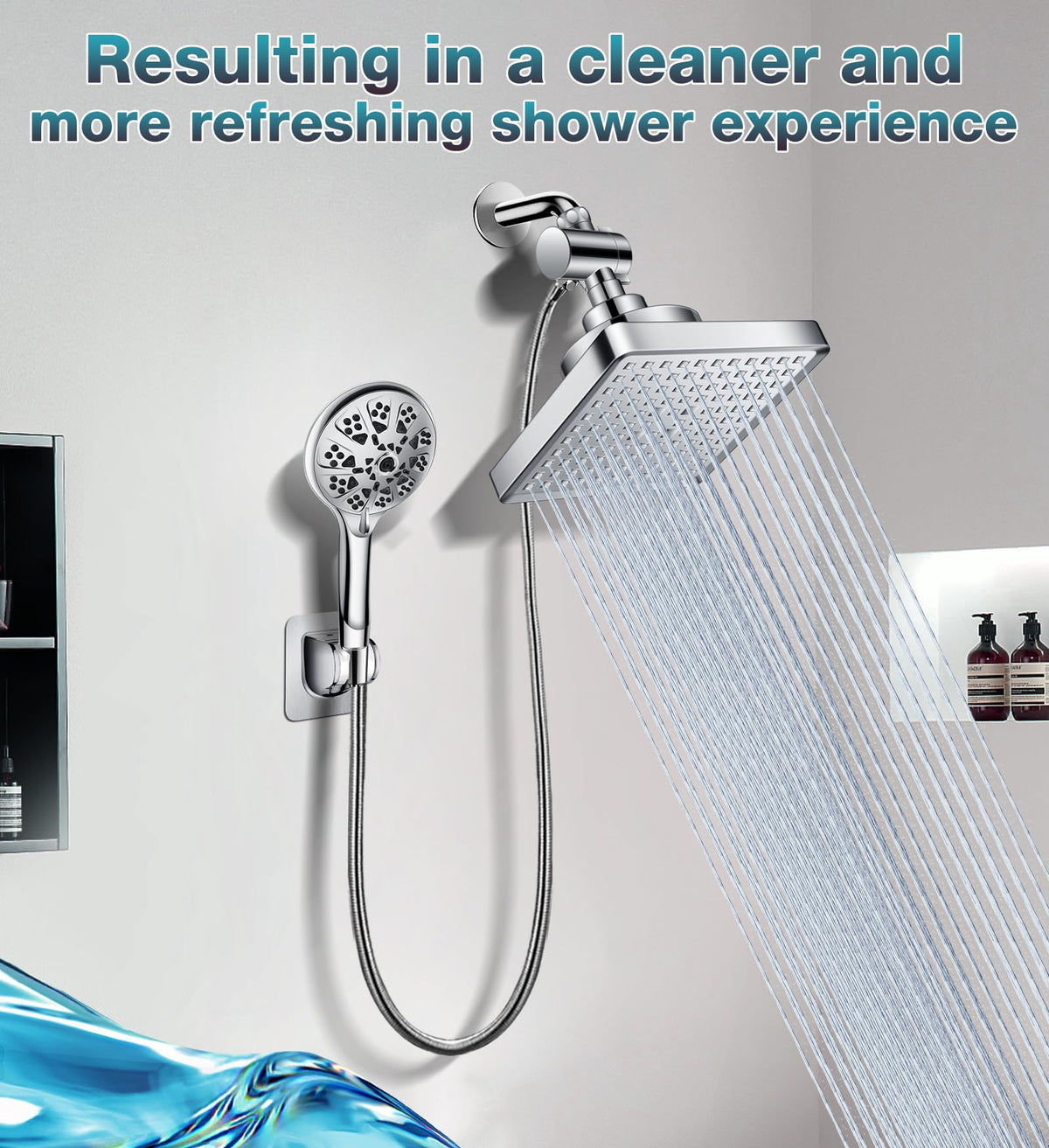 Dual Filtered Rain Shower Head Combo (Chrome)
