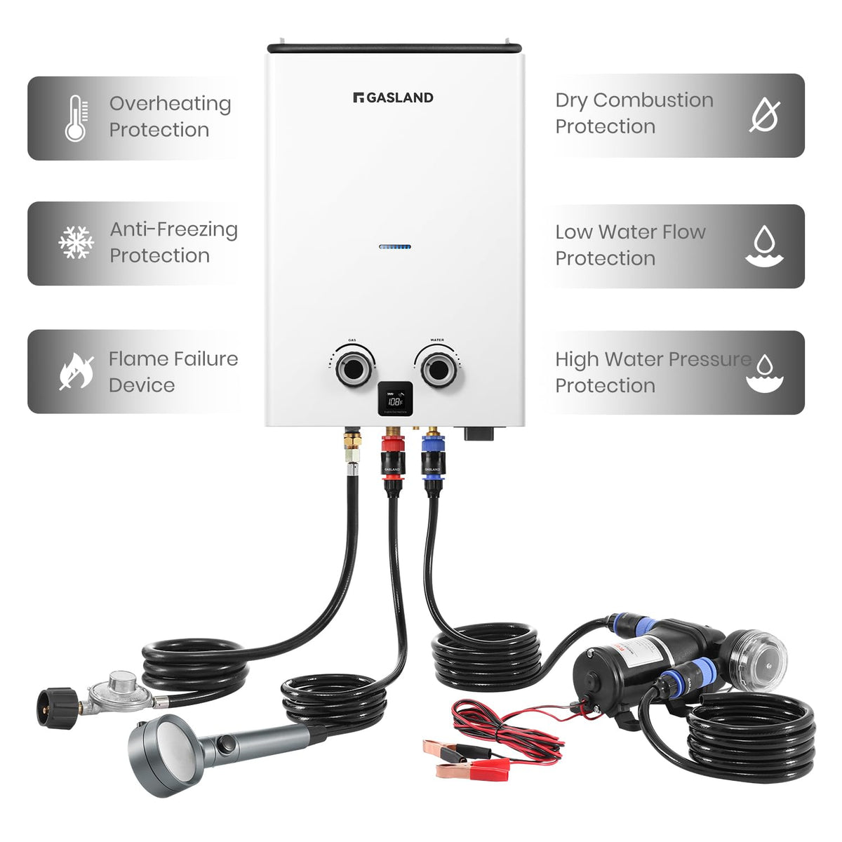 Goshower Portable Tankless Water Heater with Pump