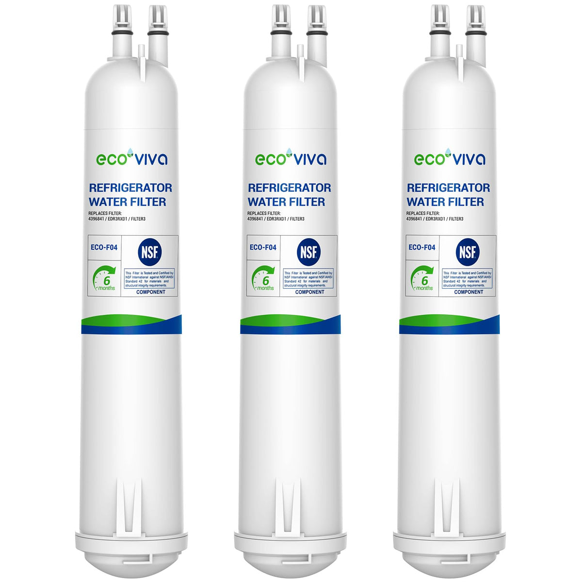 3pcs EDR3RXD1 Refrigerator Water Filter Compatible with Whirlpool® 4396841