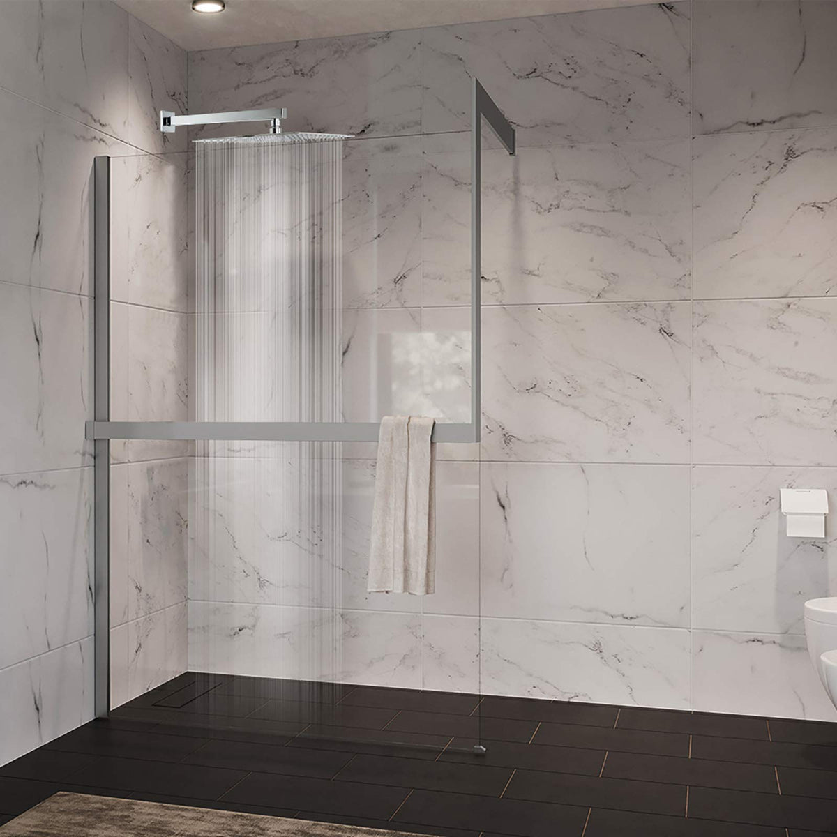 Shower Head with Extension Arm (12'' Shower with 16'' Arm / Chrome)