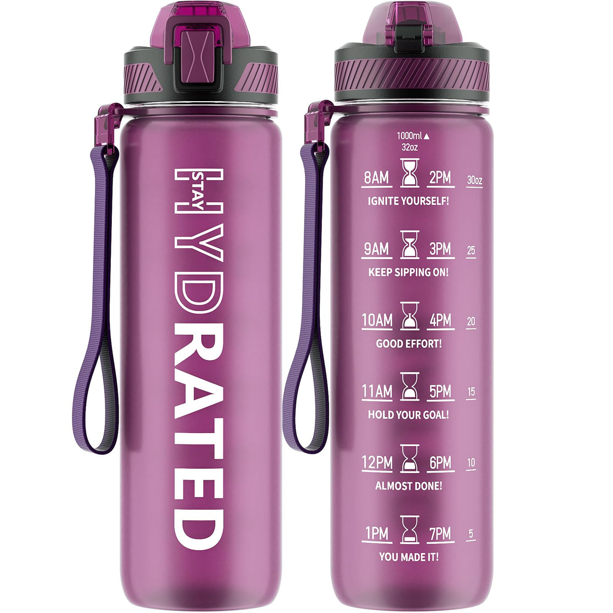 Water Bottle with Straw (Rose Red / 32 Ounces)