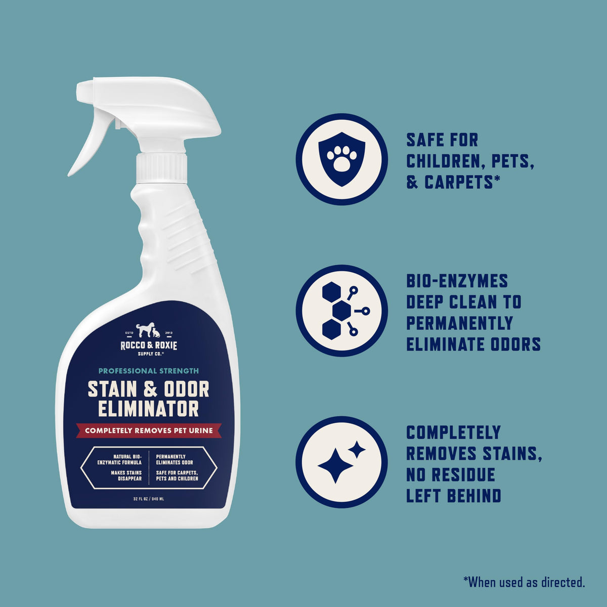 Rocco & Roxie Enzyme Stain & Odor Eliminator (32 Fl Oz (Pack of 1))